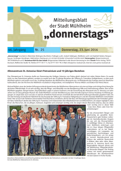 Mitteilungsblatt der Stadt Mühlheim