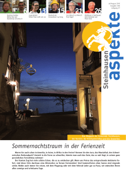 Ausgabe 07-08/2016 - Steinhauser Aspekte