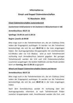 Information zu Clubmeisterschaften - tc