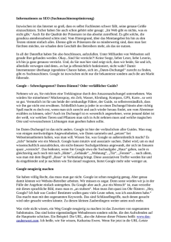 Informationen zu SEO (Suchmaschinenoptimierung)