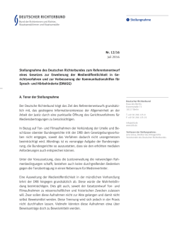 DRB-Stellungnahme Nr. 12/2016