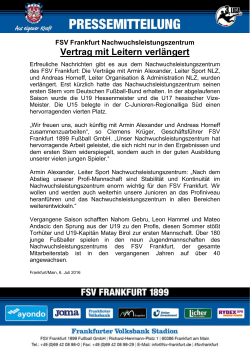 FSV Frankfurt: Drittligist verlängert mit NLZ-Leitern