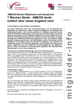 Mitgliederinfo "7 Wochen Streik - AMEOS denkt endlich über neues