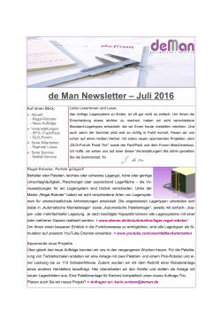 Newsletter - de Man Automation+Service
