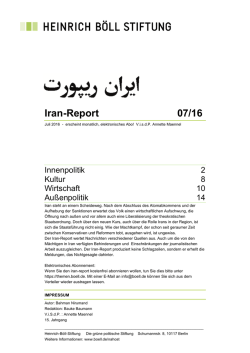 Iran-Report 07/16 - Heinrich-Böll