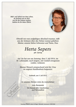 Herta Sepers - Bestattung Sterzl