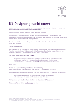 UX-Designer gesucht (m/w)
