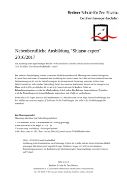 Ausbildung "Shiatsu expert" - Berliner Schule für Zen Shiatsu