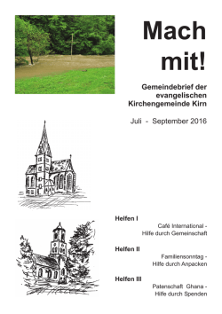Gottesdienstplan Juli-September