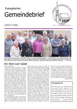 Gemeindebrief - Evangelische Kirchengemeinde Leutkirch