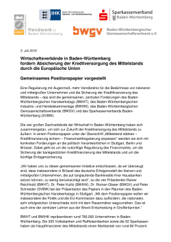 Wirtschaftsverbände in Baden-Württemberg fordern Absicherung