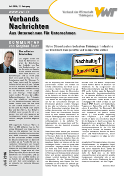 Juli 2016 - Verband der Wirtschaft Thüringen e.V.