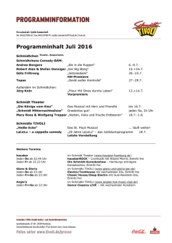 Schmidt TIVOLI Programm Juli 2016