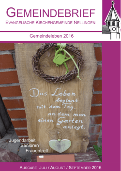 GEMEINDEBRIEF - Evangelische Kirchengemeinde Nellingen