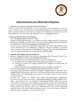 Informationen zur klinischen Hypnose