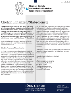 Chef/in Finanzen/Stabsdienste