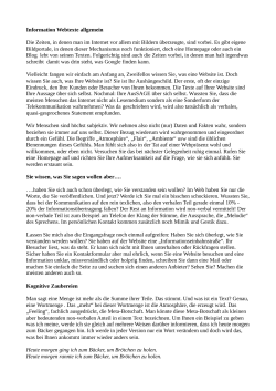Information Webtexte allgemein Die Zeiten, in