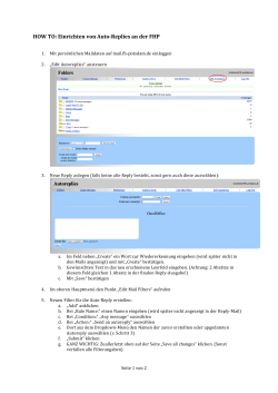 HOW TO – Einrichten von Autoreplies an der FHP