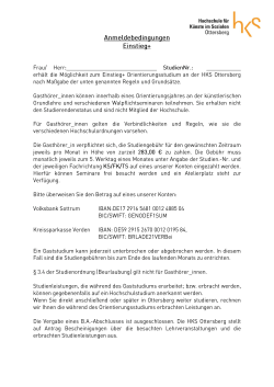 Anmeldebedingungen - Hochschule für Künste im Sozialen Ottersberg