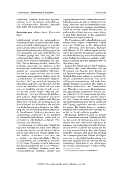 J. Kohlrausch: Beobachtbare Sprachen 2016-3-023 - H-Soz-Kult