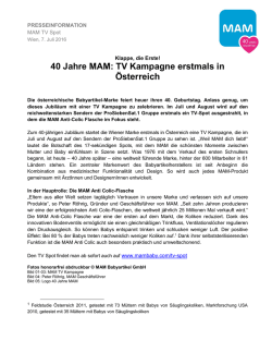 Informationen &uuml;ber die MAM Jubil&auml;ums-TV-Kampagne