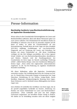 Presseinformation Fortbildung Lese-Rechtschreib