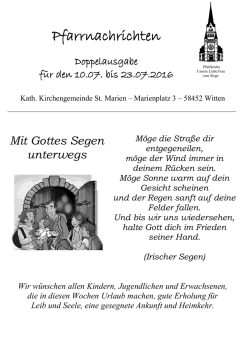 Pfarrnachrichten - St. Marien Witten