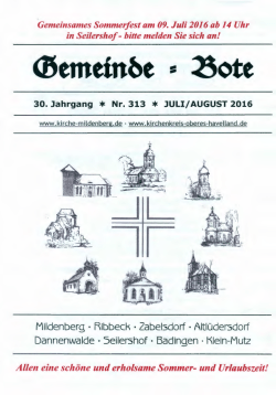 Juli/August 2016 - Kirchengemeinde Mildenberg