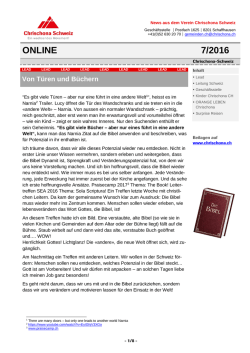 Online Juli 2016 - Chrischona Schweiz