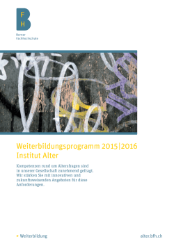 Weiterbildungsprogramm 2015 | 2016 - Institut Alter