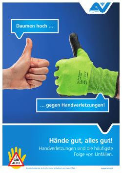 Poster: Daumen hoch... gegen Handverletzungen!
