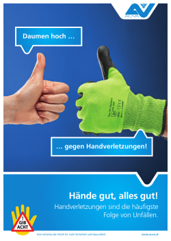 Poster: Daumen hoch... gegen Handverletzungen!