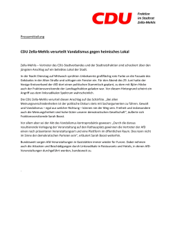 CDU Zella-Mehlis verurteilt Vandalismus gegen heimisches Lokal