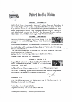Informationen zum Vereinsausflug 2016 in die Rh&ouml;n