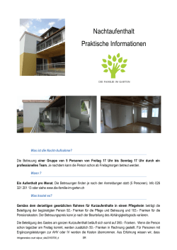 Nachtaufenthalt - Mehr Infos