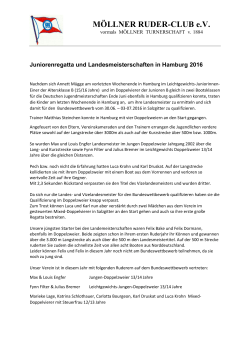 Juniorenregatta und Landesmeisterschaften 2016 in Hamburg