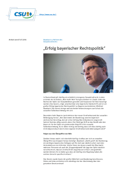 „Erfolg bayerischer Rechtspolitik“