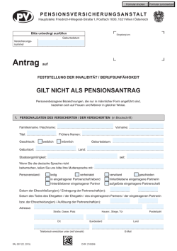 Feststellung Invalidit&auml;t / Berufsunf&auml;higkeit