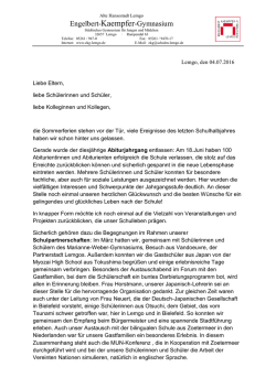 Es gibt einen neuen Elternbrief! - Engelbert-Kaempfer