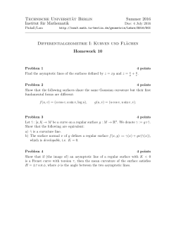 Assignment 10, due 4 July - Institut für Mathematik