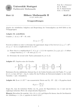 Blatt 12 - Fachbereich Mathematik