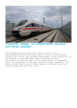 Technische Störung: ICE-Neubaustrecke von Halle
