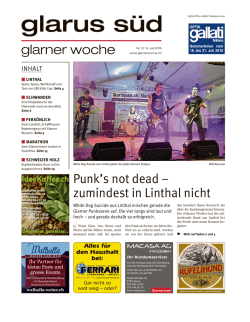 Glarner Woche, Glarus S&uuml;d, 6.7.2016