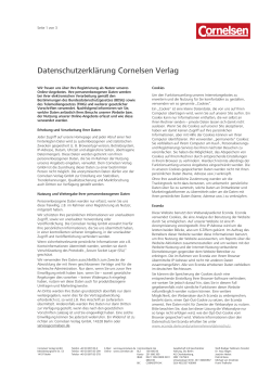 Datenschutzerklärung Cornelsen Verlag