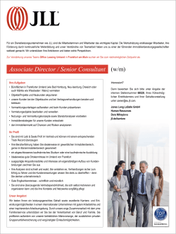 Associate Director / Senior Consultant (w/m) - IZ-Jobs