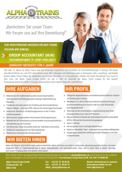 IHRE AUFGABEN IHR PROFIL WIR BIETEN IHNEN