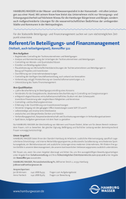 Referent/in Beteiligungs- und Finanzmanagement