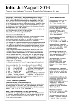 Info - Evangelischen Kirchengemeinde Haan