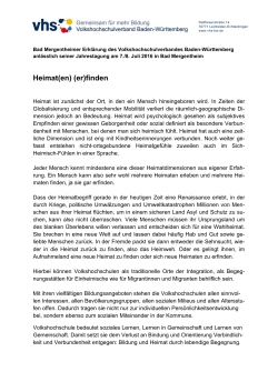 Bad Mergentheimer Erklärung - Volkshochschulverband Baden