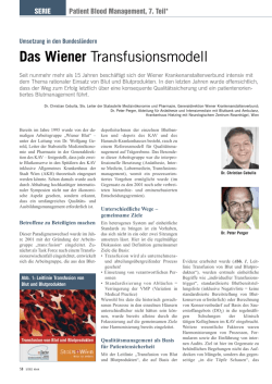 Das Wiener Transfusionsmodell